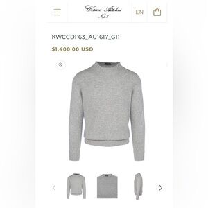 Like New Cesare Attolini 100% Cashmere Made in Italy Sweater Sz IT 50/US 40/Sz M